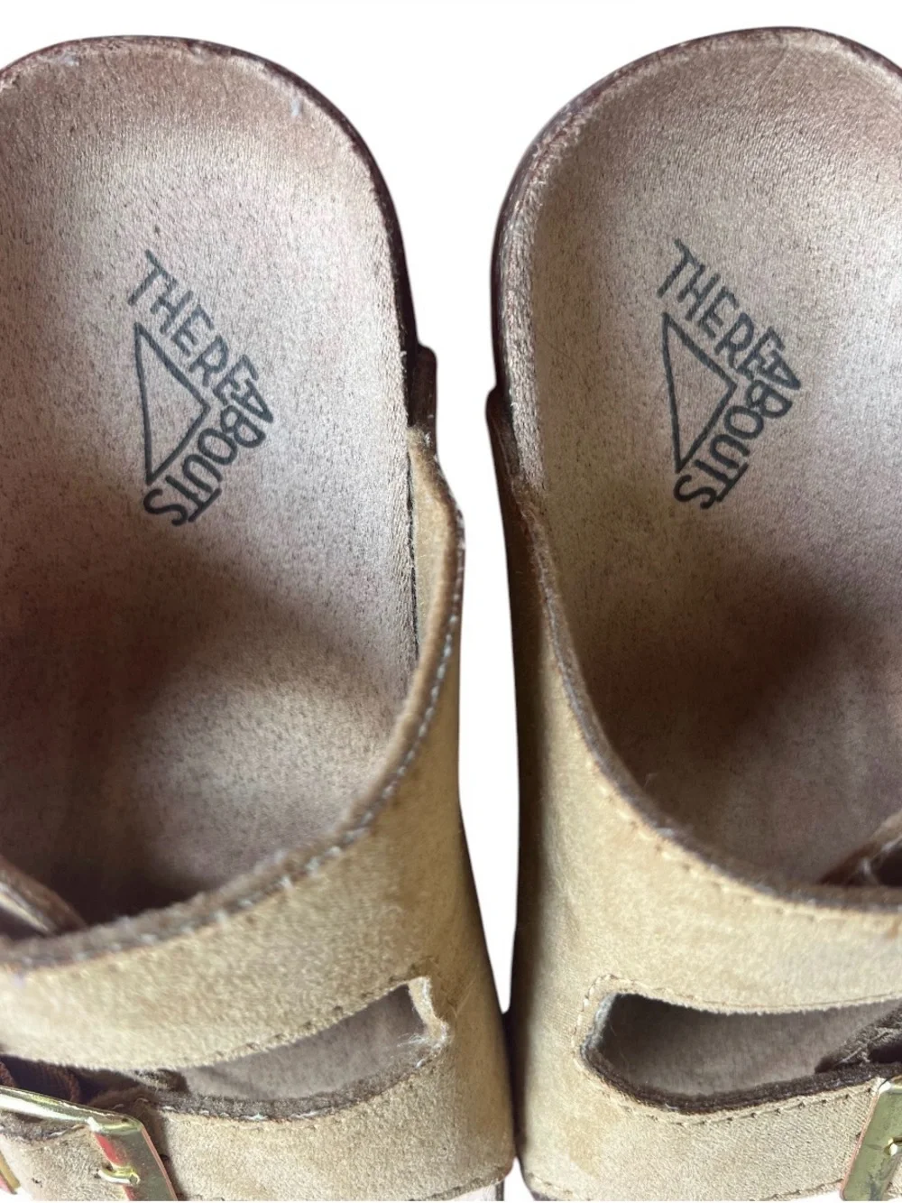The Abouts Kids Suede Double-Buckle Sandals in Tan